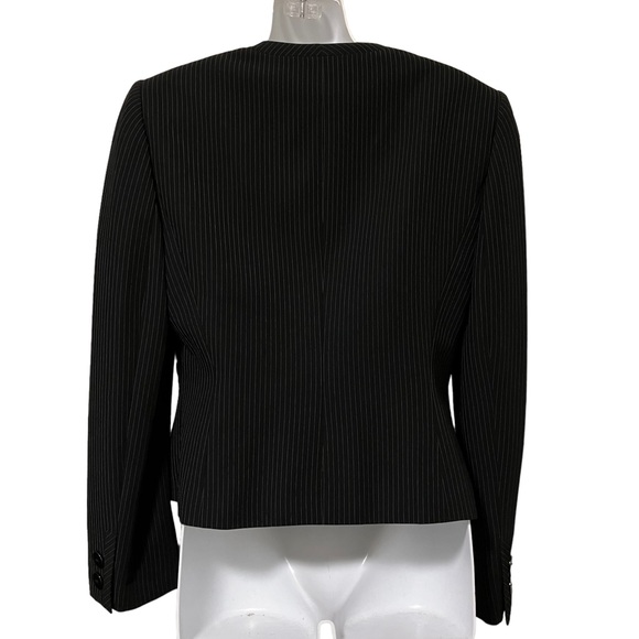 Tahari Arthur S. Levine Black Pinstripe Skirt Suit Set - Picture 5 of 14
